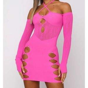 White Fox Boutique Pink Cut out Dress